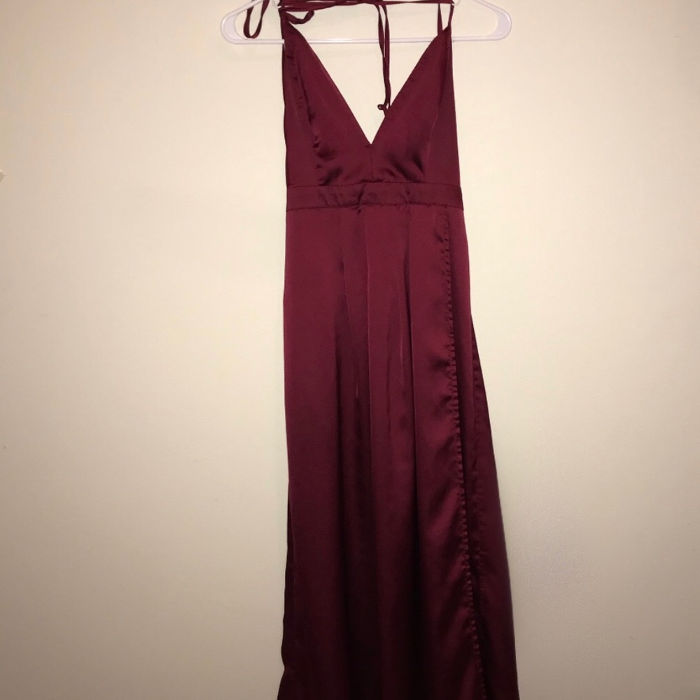 Deep red satin dress! (Worn once)